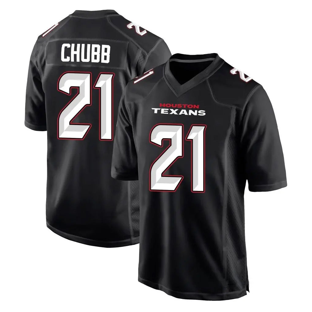 H.Texans #21 Nick Chubb Player Limited Black Fashion Football Jerseys