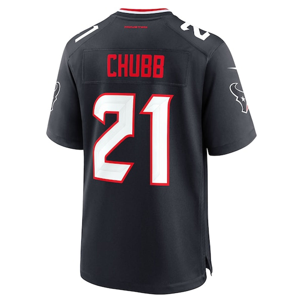 H.Texans #21 Nick Chubb Player Navy Home Game Football Jerseys