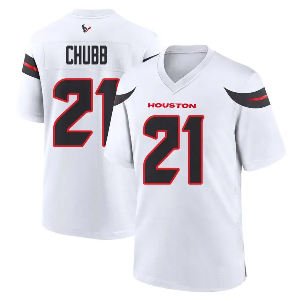 H.Texans #21 Nick Chubb Player White Home Game Football Jerseys