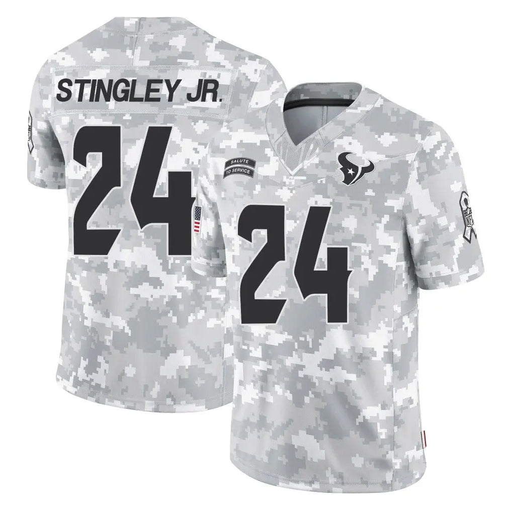 H.Texans #24 Derek Stingley Jr. Player Arctic Camo Salute to Service Limited Football Jerseys