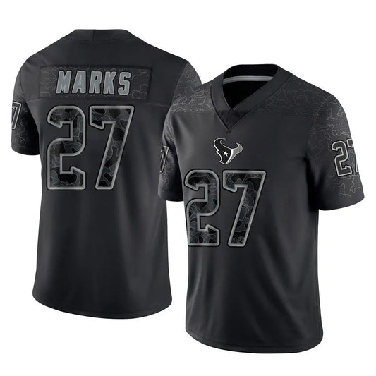 H.Texans #27 Woody Marks Player Black REFLECTIVE Limited Football Jerseys