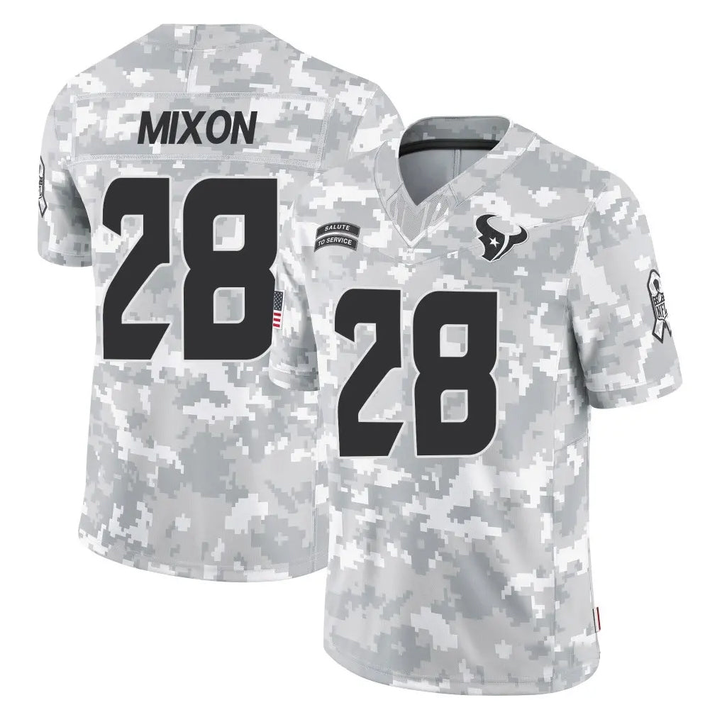 H.Texans #28 Joe Mixon Player Arctic Camo Salute to Service Limited Football Jerseys