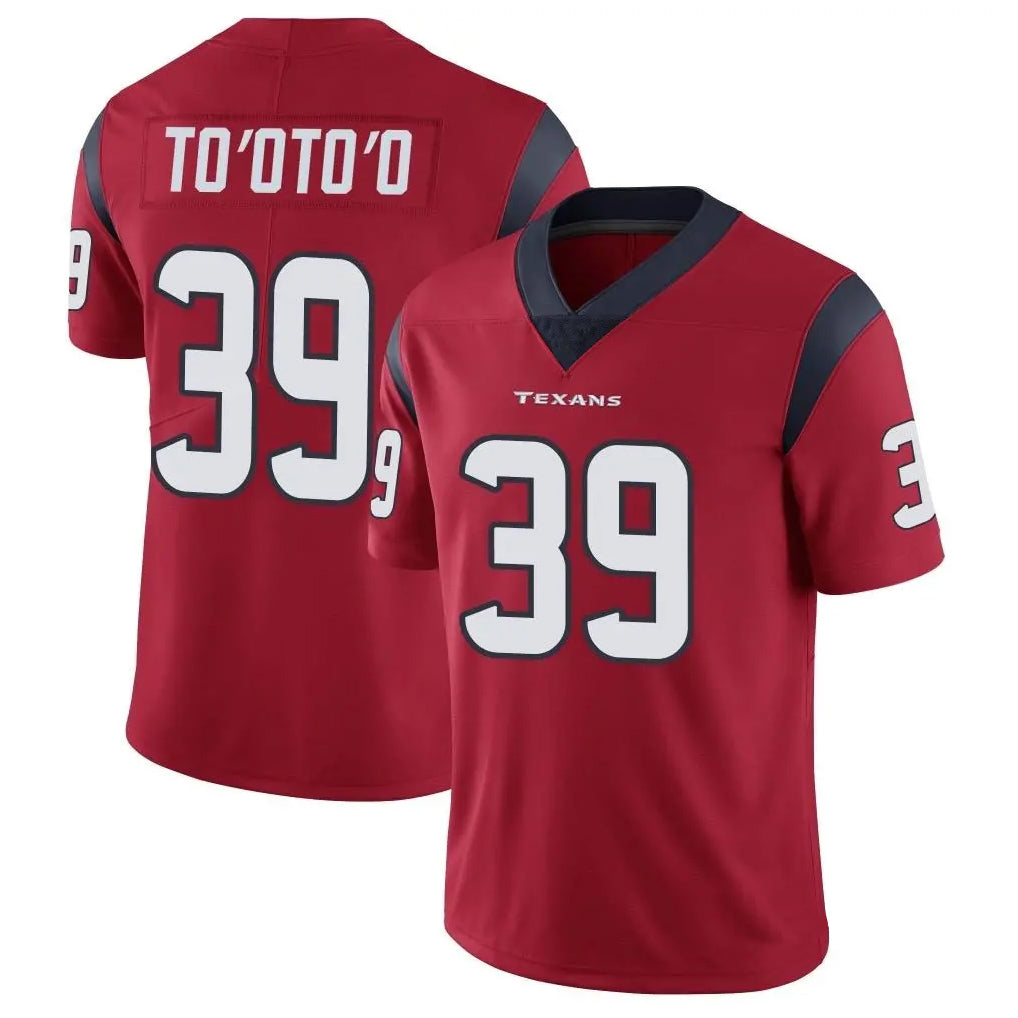 H.Texans #39 Henry To'oto'o Player Red Vapor Limited Football Jerseys
