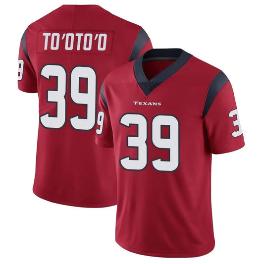 H.Texans #39 Henry To'oto'o Player Red Vapor Limited Football Jerseys