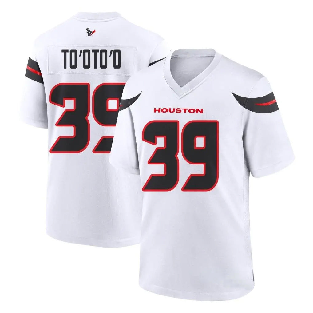 H.Texans #39 Henry To'oto'o Player White Home Game Football Jerseys