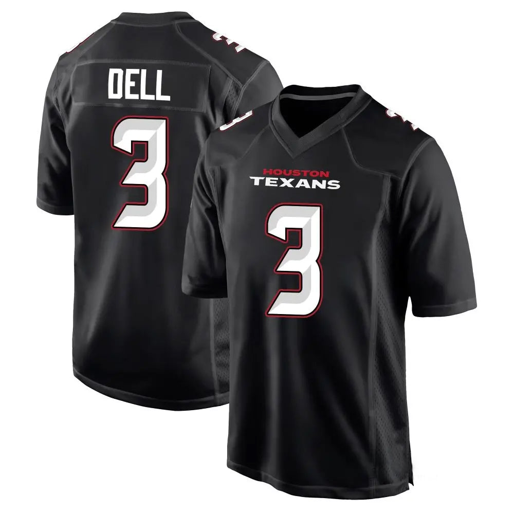 H.Texans #3 Tank Dell Player Black Fashion Football Jerseys