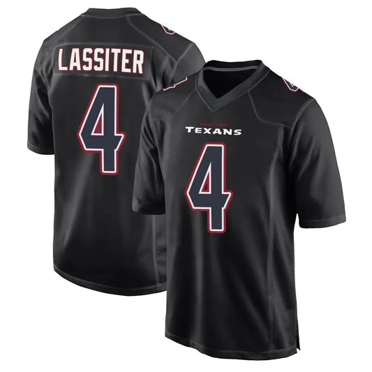 H.Texans #4 Kamari Lassiter Player Black Fashion Game Football Jerseys