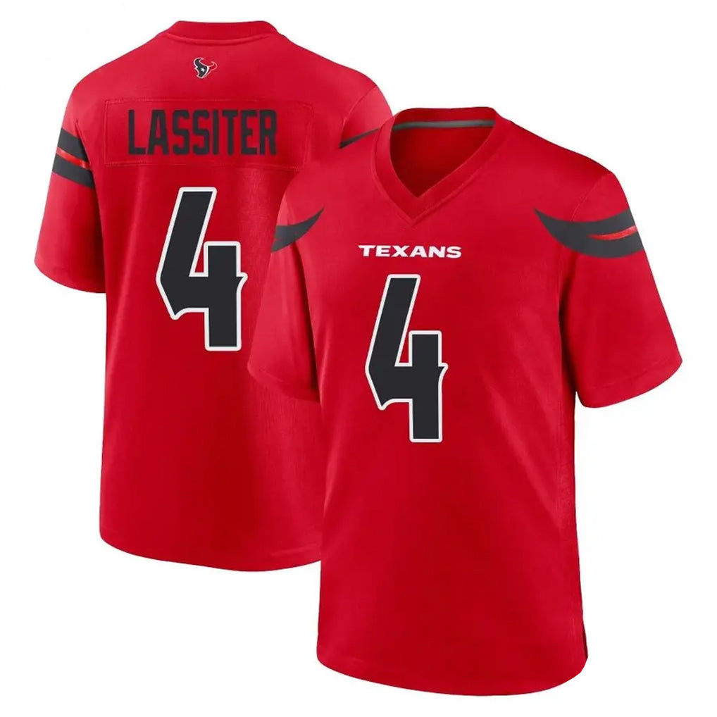 H.Texans #4 Kamari Lassiter Player Red Home Game Football Jerseys