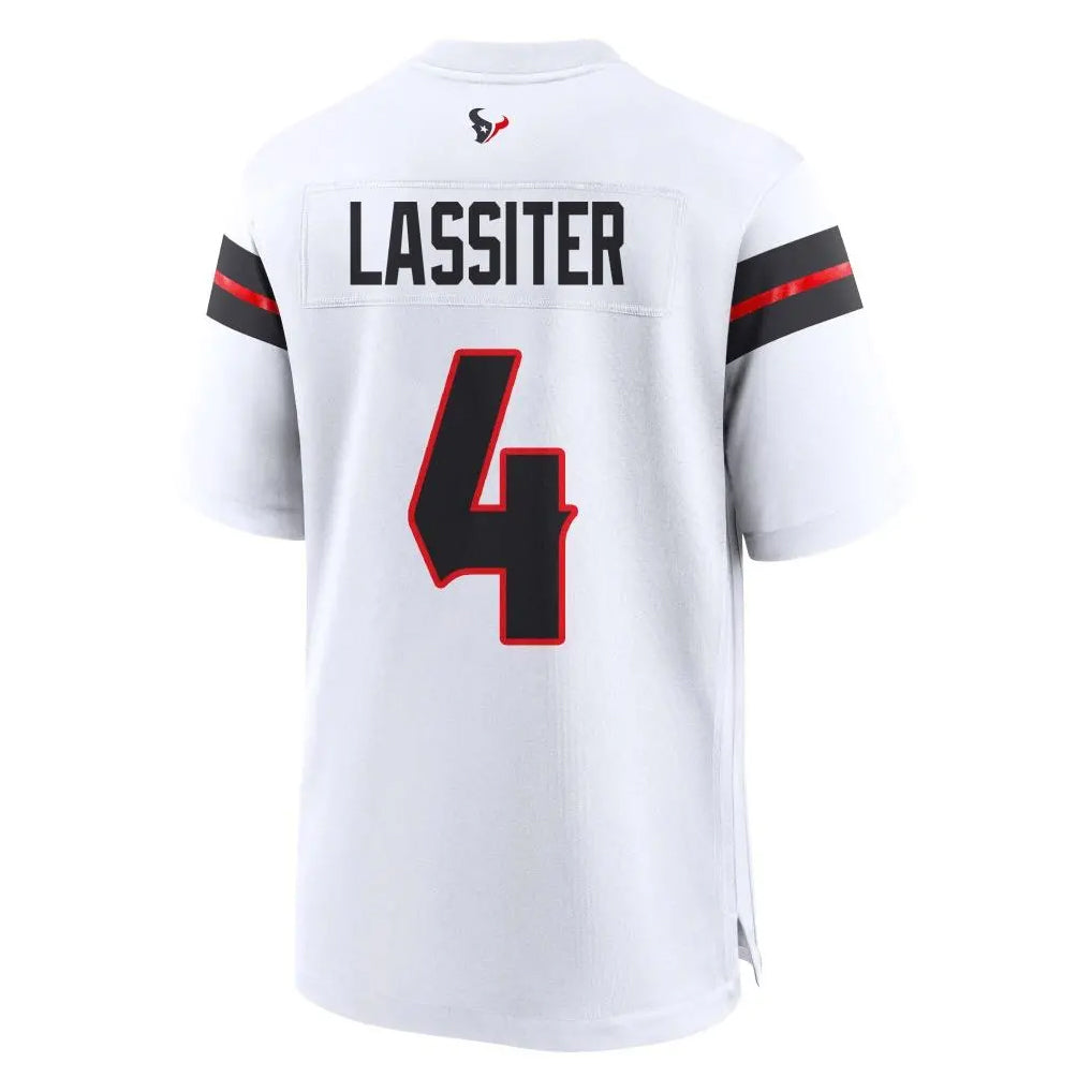 H.Texans #4 Kamari Lassiter Player White Home Game Football Jerseys