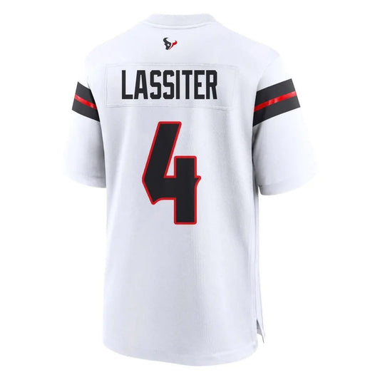 H.Texans #4 Kamari Lassiter Player White Home Game Football Jerseys