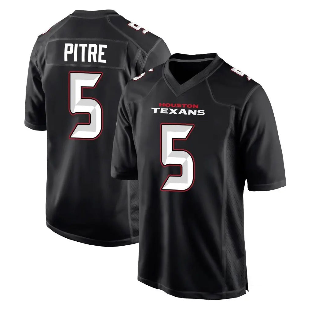 H.Texans #5 Jalen Pitre Player Black Fashion Game Football Jerseys