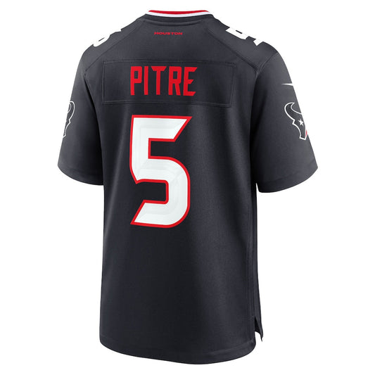 H.Texans #5 Jalen Pitre Player Navy Home Game Football Jerseys