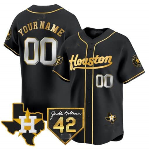 Custom H.Astros Jackie Robinson Patch Vapor Premier Limited Baseball Jerseys