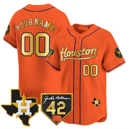 Custom H.Astros Jackie Robinson Patch Vapor Premier Limited Baseball Jerseys