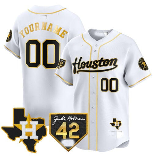 Custom H.Astros Jackie Robinson Patch Vapor Premier Limited Baseball Jerseys