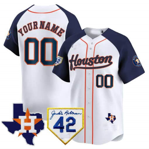 Custom H.Astros Jackie Robinson Patch Vapor Premier Limited Baseball Jerseys