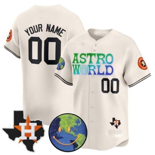Custom H.Astros Cactus Jack Astro World Vapor Premier Limited Stitched Baseball Jerseys