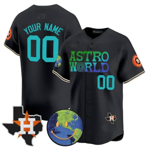 Custom H.Astros Cactus Jack Astro World Vapor Premier Limited Stitched Baseball Jerseys