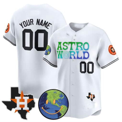 Custom H.Astros Cactus Jack Astro World Vapor Premier Limited Stitched Baseball Jerseys