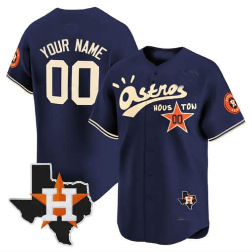 Custom H.Astros Cactus Jack Style Vapor Premier Limited Stitched Baseball Jerseys