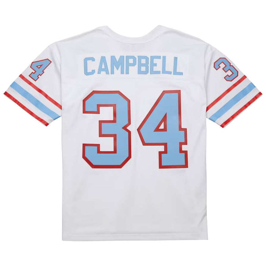 H.Oilers #34 Earl Campbell Mitchell & Ness 1979 Legacy Replica Player Jersey - White Stitched American Football Jerseys