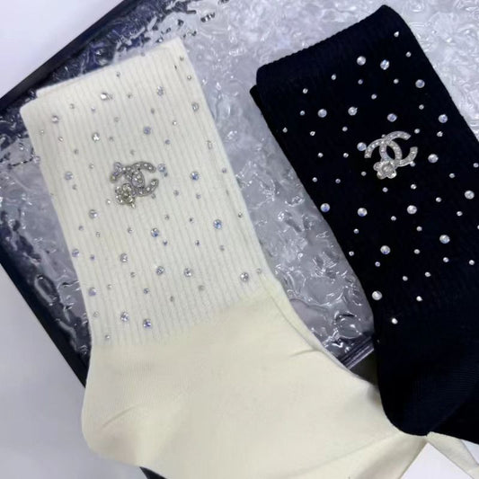 Diamond-Detail Designer Socks for a Stylish Look