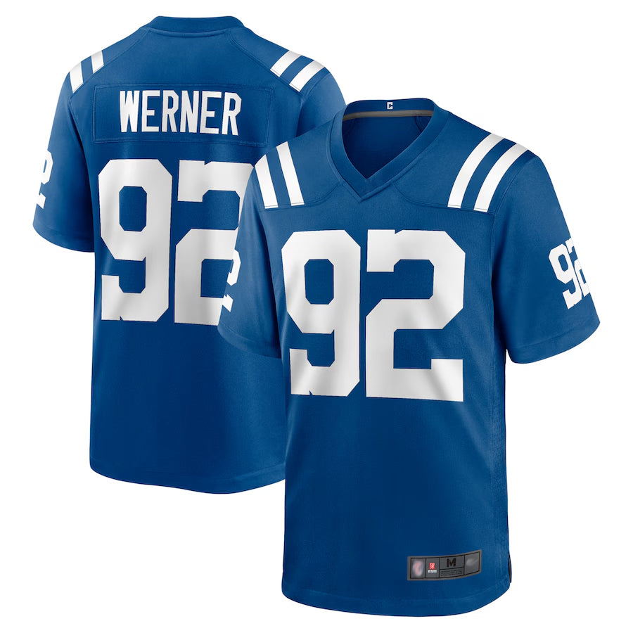 IN.Colts Game Home Retired Player Football Jerseys - Royal - #92 Bjorn Werner