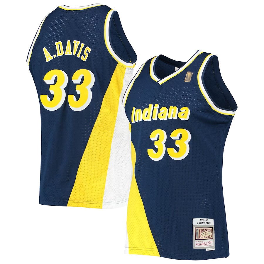 IN.Pacers #33 Antonio Davis Mitchell & Ness Navy Classics Swingman Basketball Jerseys