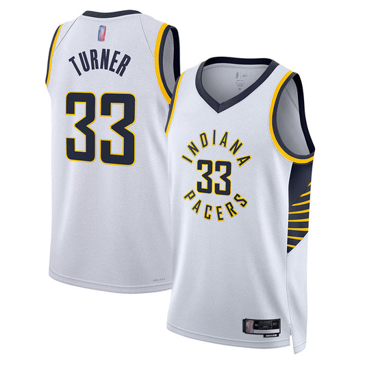 IN.Pacers #33 Myles Turner Player White Association Edition Swingman Basketball Jerseys