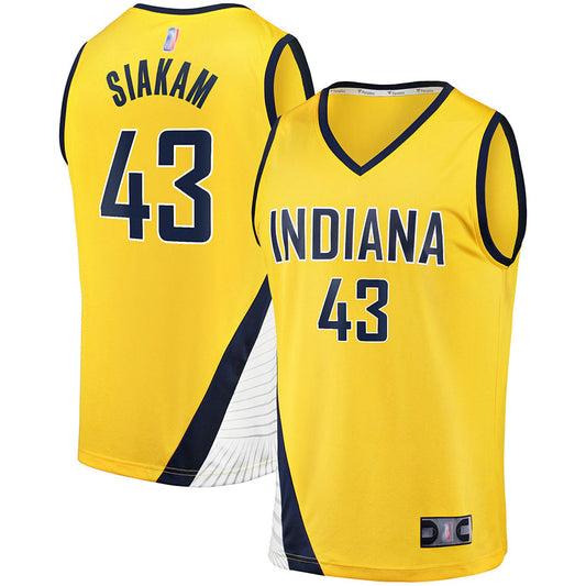 IN.Pacers #43 Pascal Siakam Player Fanatics Gold Fast Break Statement Edition Basketball Jerseys