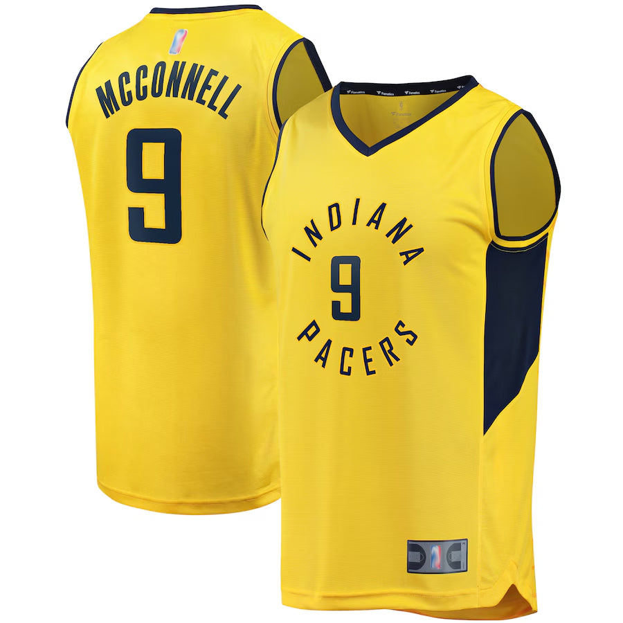 IN.Pacers #9 T.J. McConnell Player Fanatics Gold Fast Break Statement Edition Basketball Jerseys
