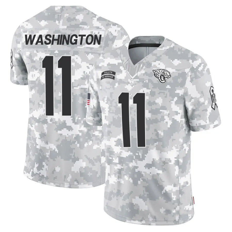 J.Jaguars #11 Parker Washington Player Arctic Camo Salute to Service Limited Football Jerseys