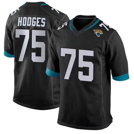 J.Jaguars #75 Cooper Hodges Player Black Home Game Football Jerseys