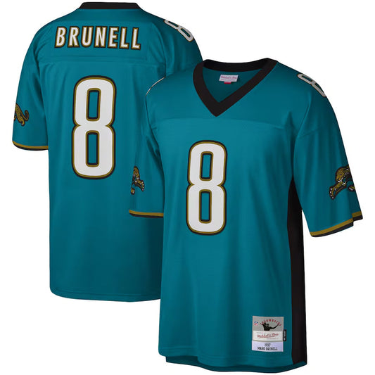J.Jaguars #8 Mark Brunell Player Mitchell & Ness Teal Legacy Replica Football Jerseys