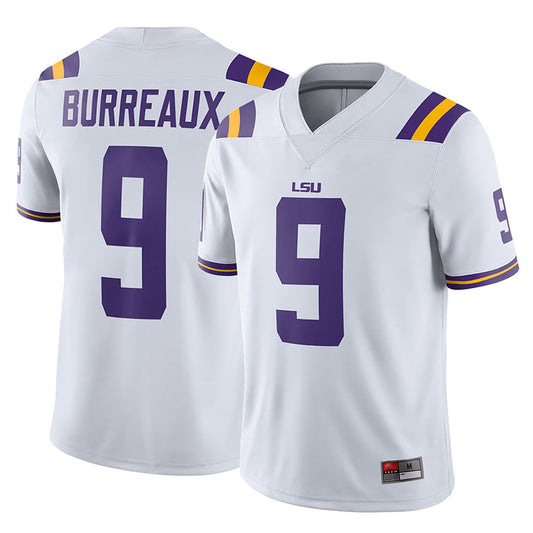 Joe Burrow LSU Tigers White #9 Burreaux Player Game Football Jerseys -College Jersey
