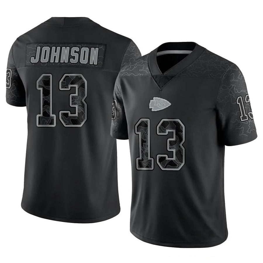 KC.Chiefs #13 Nazeeh Johnson Player Black RFLCTV Limited Football Jerseys