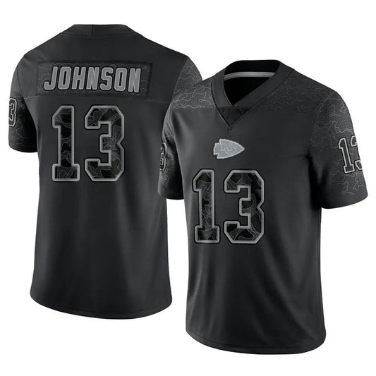 KC.Chiefs #13 Nazeeh Johnson Player Black RFLCTV Limited Football Jerseys