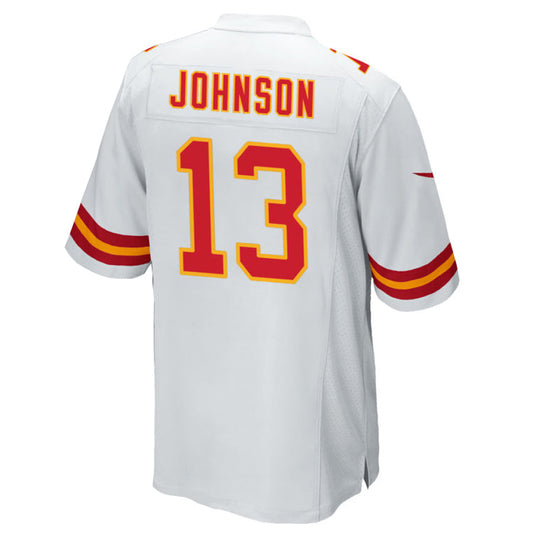 KC.Chiefs #13 Nazeeh Johnson Player White Home Game Football Jerseys