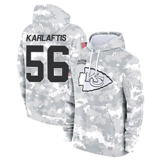 KC.Chiefs #56 George Karlaftis Player Salute to Service Hoodies Football Jerseys