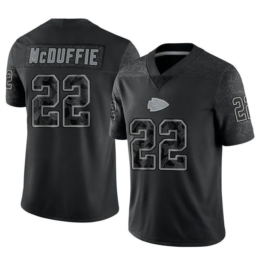 KC.Chiefs #22 Trent McDuffie Player Black RFLCTV Limited Football Jerseys