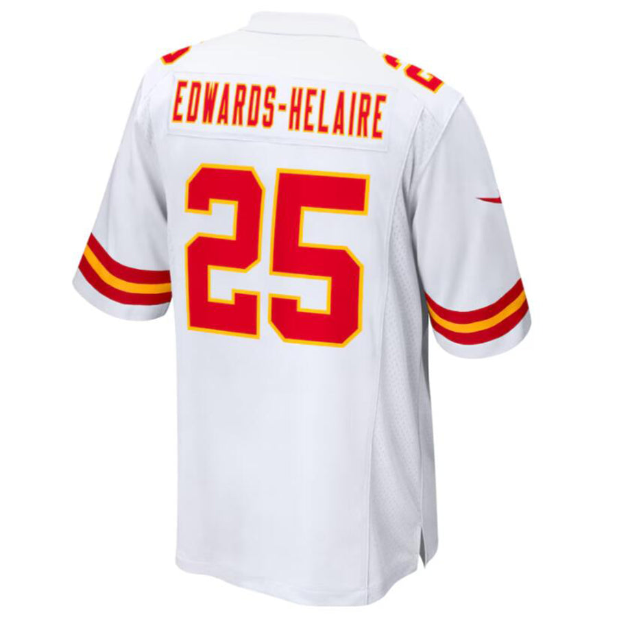 KC.Chiefs #25 Clyde Edwards-Helaire Player White Home Game Football Jerseys