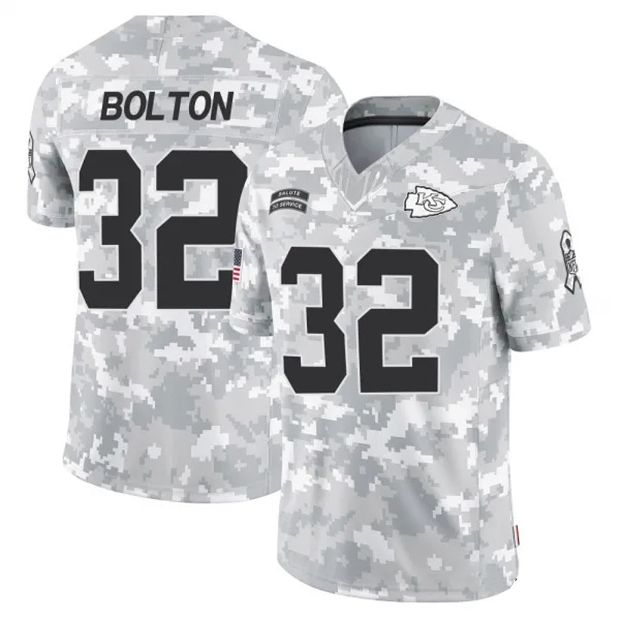 KC.Chiefs #32 Nick Bolton Player Arctic Camo Salute to Service Limited Football Jerseys