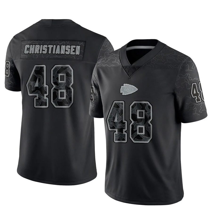 KC.Chiefs #48 Cole Christiansen Player Black RFLCTV Limited Football Jerseys