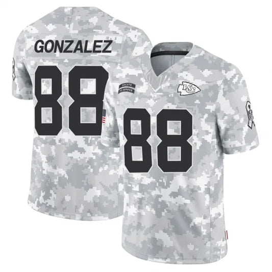 KC.Chiefs #88 Tony Gonzalez Player Arctic Camo Salute to Service Limited Football Jerseys