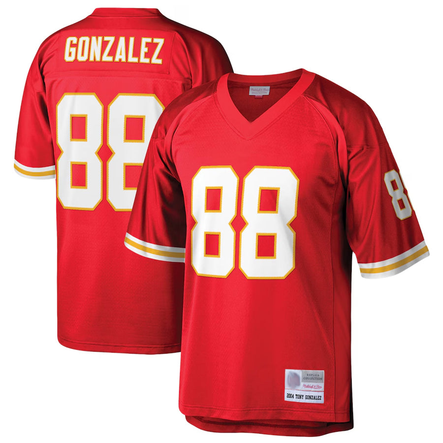 KC.Chiefs #88 Tony Gonzalez Player Mitchell & Ness Red Legacy Football Jerseys