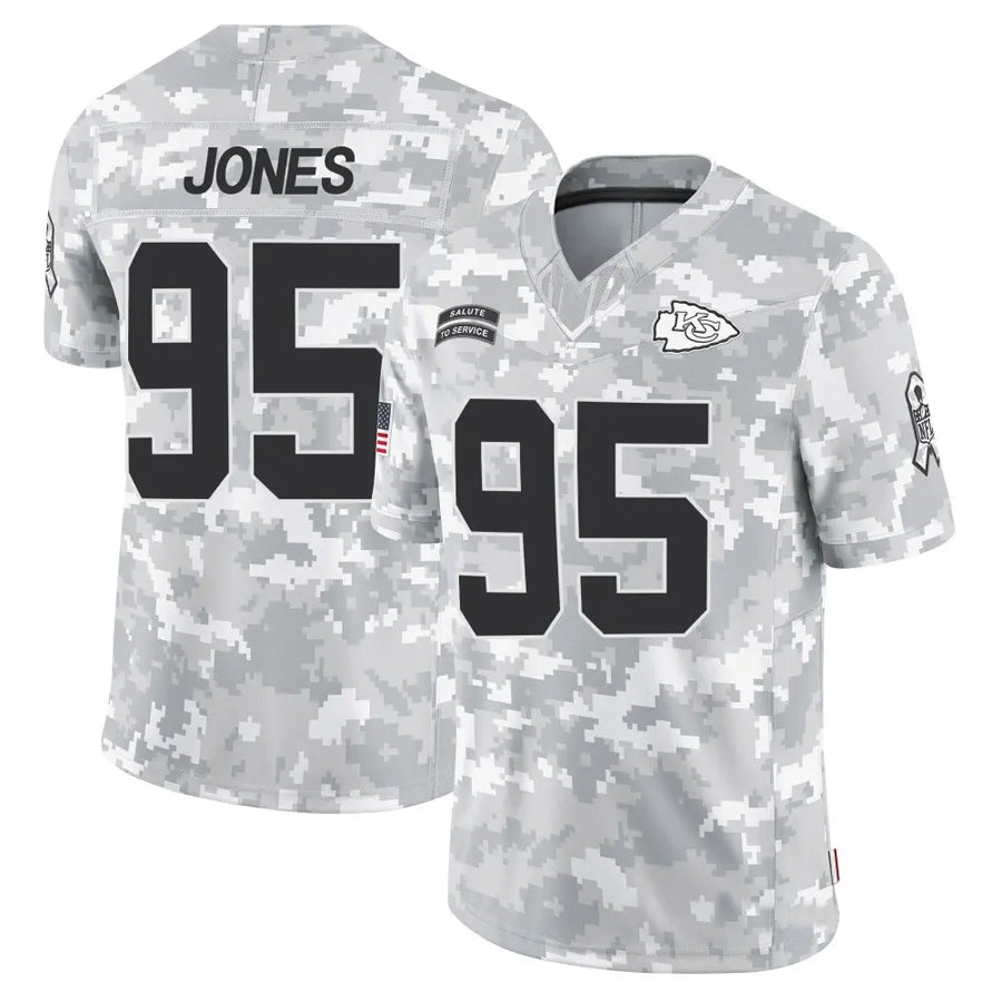 KC.Chiefs #95 Chris Jones Player Arctic Camo Salute to Service Limited Football Jerseys
