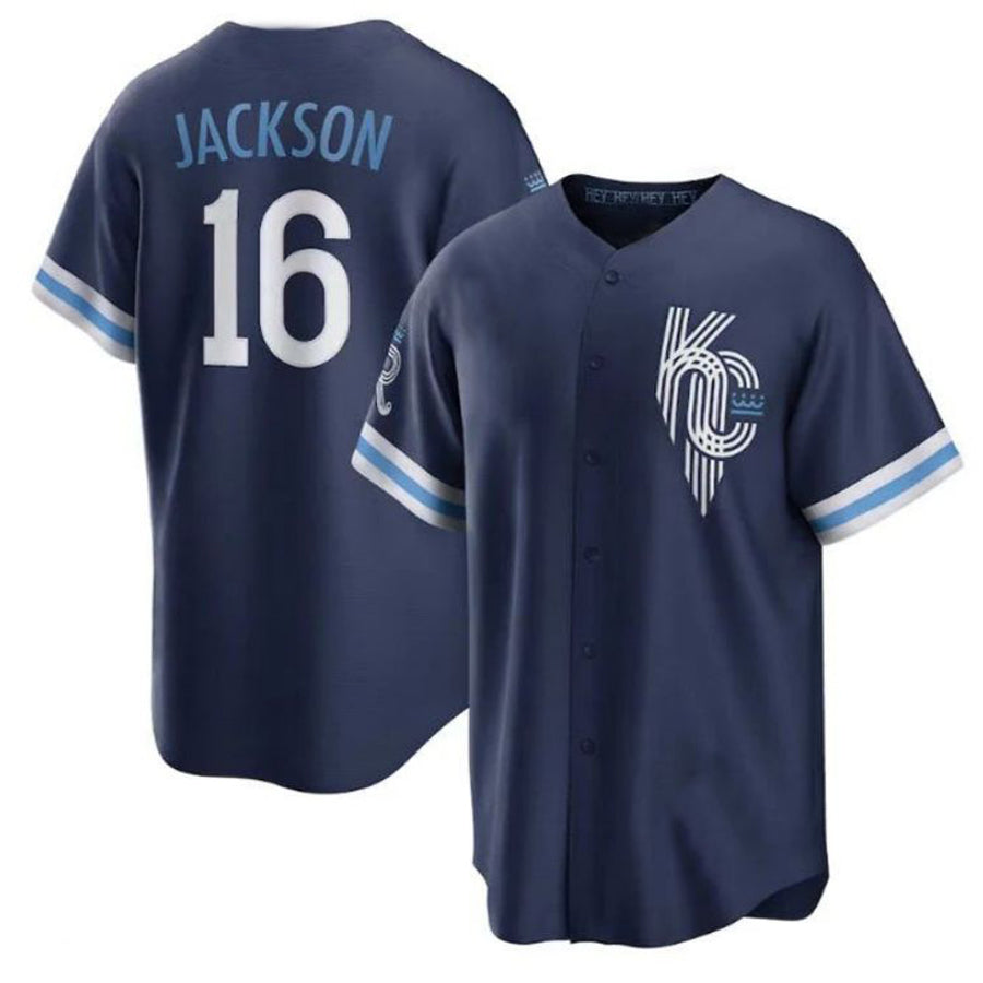 KC.Royals #16 Bo Jackson Player City Connect Replica Navy Baseball Jerseys