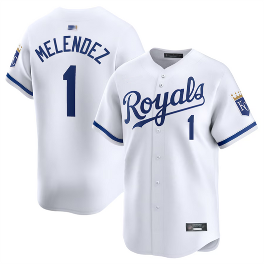 KC.Royals #1 MJ Melendez Player White Home Limited Baseball Jerseys