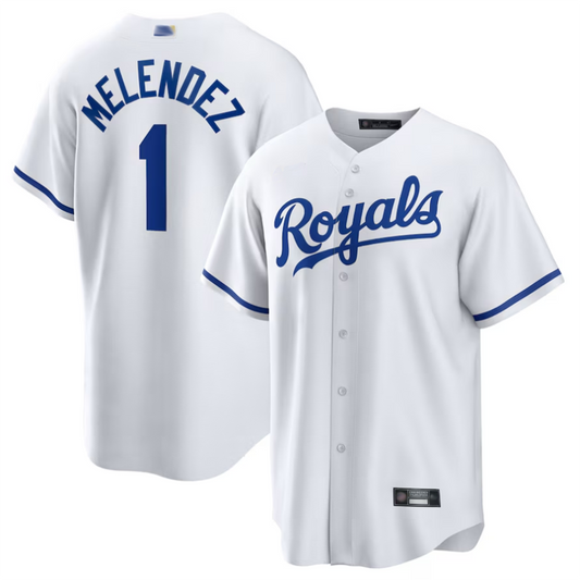 KC.Royals #1 MJ Melendez Player White Home Replica Baseball Jerseys