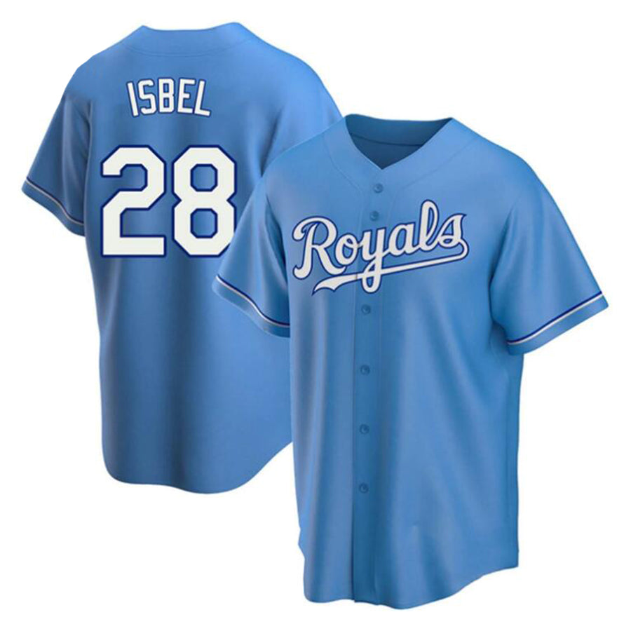 KC.Royals #28 Kyle Isbel Player Light Blue Home Replica Baseball Jerseys